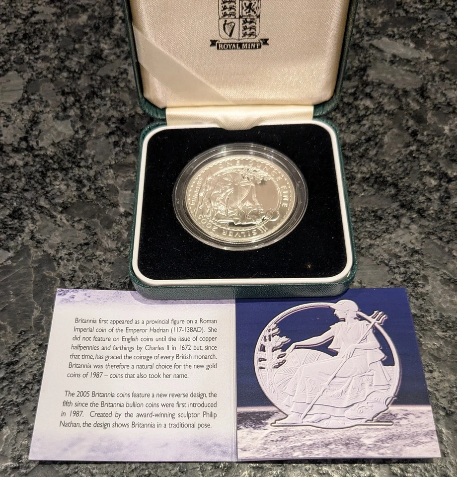 2005 Silver 2lb.Brittania British Royal Mint 1oz. Proof - Image 3 of 4