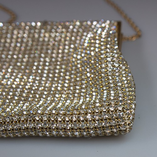 Vintage 1970s OROTON rhinestone / diamonte bag - gold tone - wedding / formal - Bild 11 von 17