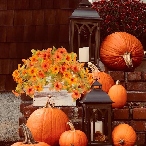 Flores Artificiales para Decoración Exterior, 2 PIEZAS Petunias Imitación Otoño Realistas... - Imagen 7 de 7