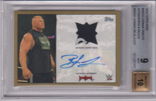 Brock Lesnar 2016 Topps WWE Autograph Relic Card # 5/10 BGS Graded 9 Mint  A 10