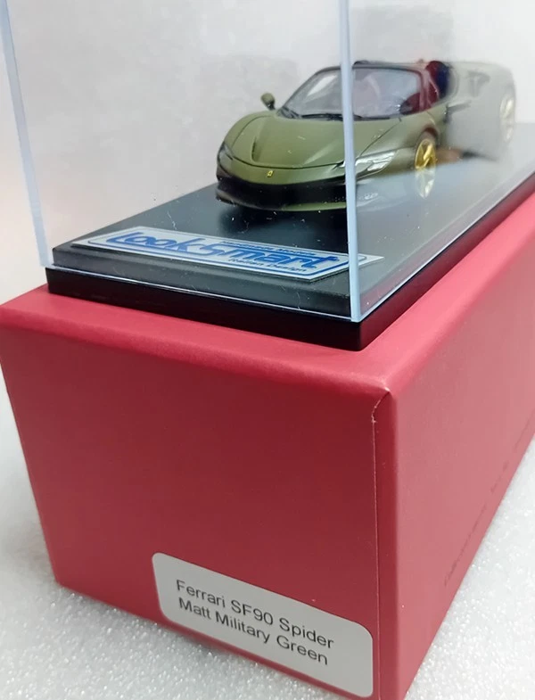 FERRARI SF90 SPIDER 2022 VERDE MILITARE OPACO/RUOTE ORO Looksmart LSXX2 - Immagine 3 di 3