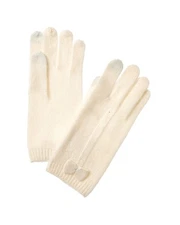 Phenix Bow Touch Tech Cashmere Gloves Women's White