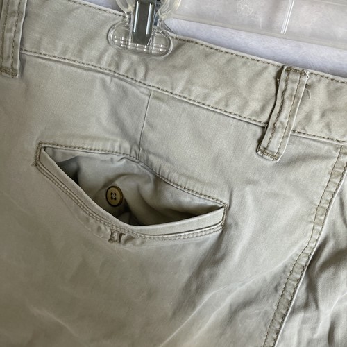 Tommy Bahama Mens Khaki Chino Shorts Solid Beige Pants 36 Cotton Button Zip - Bild 9 von 14