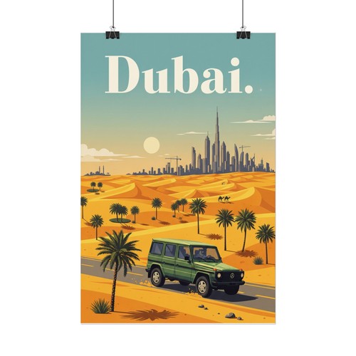 Mercedes-Benz G-Class Dubai Desert Skyline – G-Wagon Retro Travel Poster - Picture 17 of 53