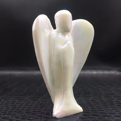 Aura Angel Natural White Marble Quartz Carved Angel Unpolished Healing Decorate - Picture 6 of 6
