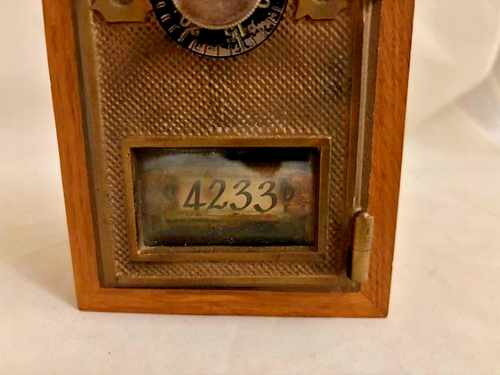 Antique USPS Mail Post Office Box Door Bank US Brass Working with Combination - Picture 6 of 11