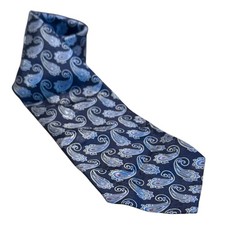 Polo Ralph Lauren Navy Blue Paisley Silk Necktie Men Business Formal Tie Classic