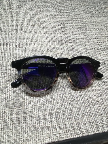 Del Sol Black Colorchanging Round Frame Sunglasses Blue Lens SOLIZE - Picture 7 of 7