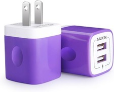 2Pcs USB Wall Charger Power AC Adapter