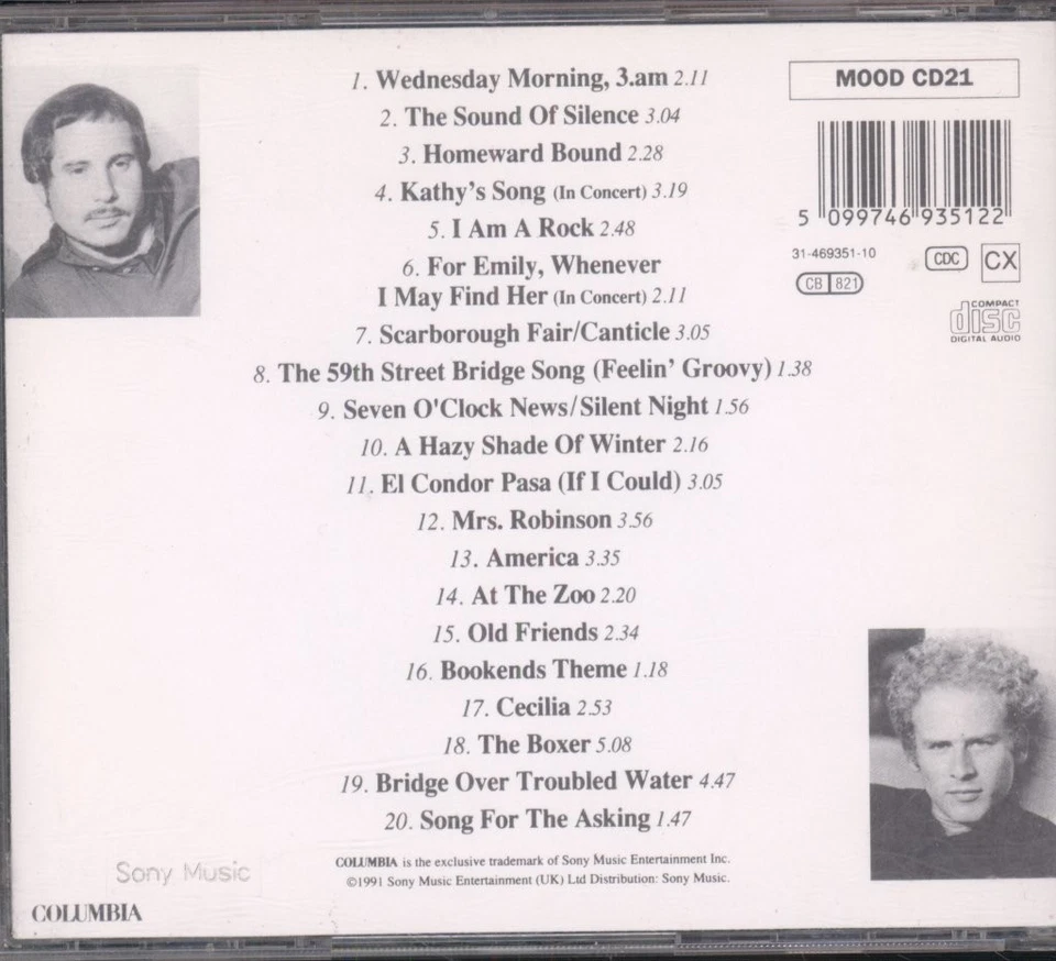 Simon & Garfunkel Definitive Simon & Garfunkel CD Europa Columbia 1991 MOODCD21 - Bild 2 von 2
