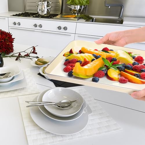 6 Pack Plastic Fast Food Tray, 14" x 10" Rectangular Cafeteria Trays, Food - Picture 7 of 8