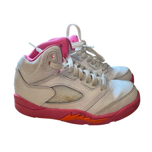 Air Jordan 5 "Pinksicle" Kleinkind Turnschuhe Größe 11C in weiß & pink - EUC!