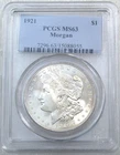1921 Morgan Silver Dollar PCGS MS63 Frosty White PQ in Classic Holder #Q260M
