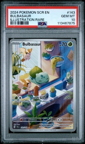 2024 POKEMON SCR EN-STELLAR CROWN ILLUSTRATION RARE #143 BULBASAUR PSA 10