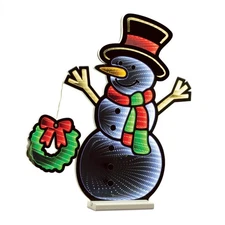 Melrose Snowman and Wreath Ekkolight 23.5"H