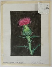 Rishfeld Designs Thistle Stuart Green Hand Painted Needlepoint Canvas  READ 