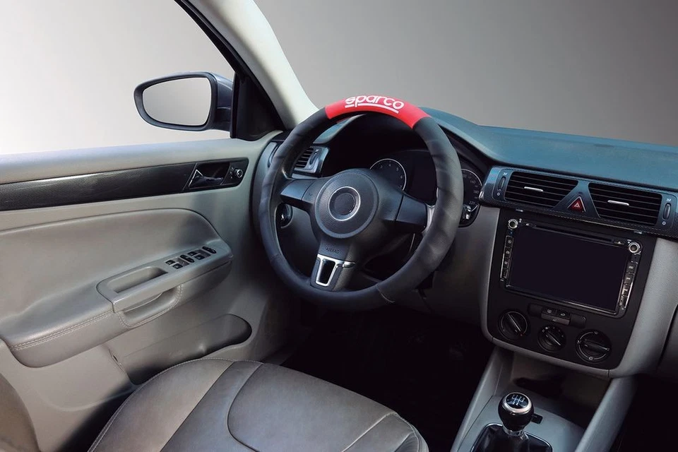 Lenkradabdeckung SPC1111 Auto Universal Schwarz Und Rot Polyester 38cm SPARCO - Bild 3 von 4