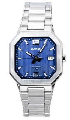 #ad Casio Analog Stainless Steel Blue Dial Quartz MTP B195D 2AV Men#x27;s Watch $111.82