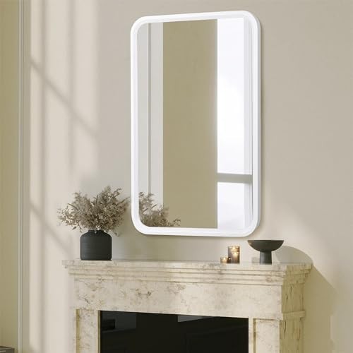 Bathroom Mirror for Wall,Wood Rectangle 24 x 36 inch Hanging 36"L x 24"W White - Bild 4 von 7