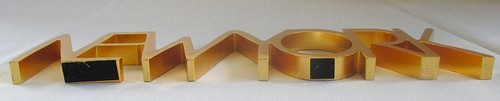 Brass NEWYORK Shelf Sitter Paperweight 9.25 inches - Picture 2 of 7