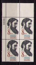 US USA Sc# 1446 MNH FVF PLATE # BLOCK Sidney Lanier Poet Musician Lawyer
