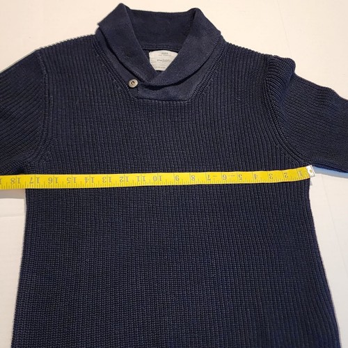 Zara Knit navy blue sweater boy sz 11-12 large collar cozy - Picture 8 of 8