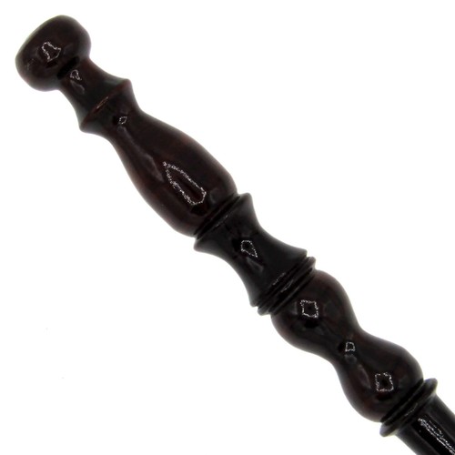15" Hand Turned TimeTurner Teak Wood Magic Witches Wand Set w/Holster Velvet Bag - Picture 4 of 5