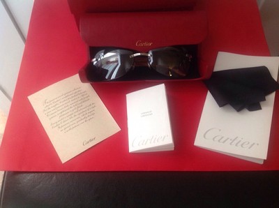 Cartier メタルフォトフレーム レッドボックス付き CARTIER WOMANS $4000 18KT WHITE GOLD PLT. SUNGLASSES LIMITED