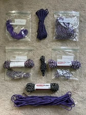 LOT OF 7 PURPLE Paracord Planet 550 7 Strand Paracord BLACK WHITE GRAY USA MADE