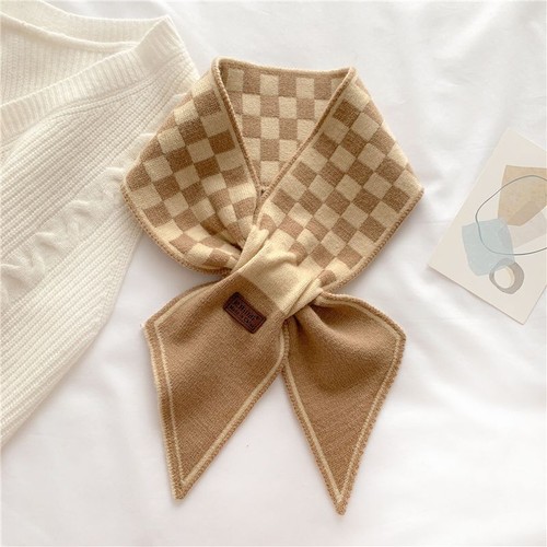 Sciarpe invernali con pied de poule -sciarpa collo a maglia a righe donna accessori moda - Foto 14 di 28