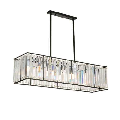 Crystal Chandelier Lighting Square Pendant Light Ceiling Lamp Dining Room E26 - Picture 2 of 14