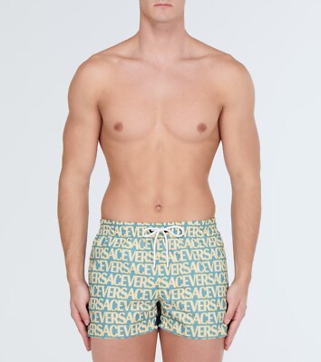 水着 Versace Swim Short Boxer Poly Golfo Fabric - New Logo Versace SWIM SHORTS GOLFO HERITAGE PRINT - Swimming shorts