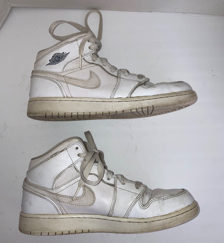 Nike Air Jordan 1 Mid BG 554725-102 Sneaker Schuhe Weiß US Größe 6Y Jugend Unisex - Bild 3 von 13