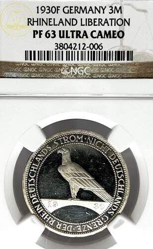 Germany, Weimar Republic 1930 F 3 Mark Liberation NGC PF 63 UCAMEO PP/PROOF UNC