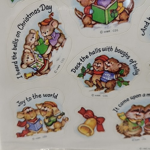 Vintage 1983 Hallmark Sheet Of Christmas Critters Stickers - Bild 4 von 6