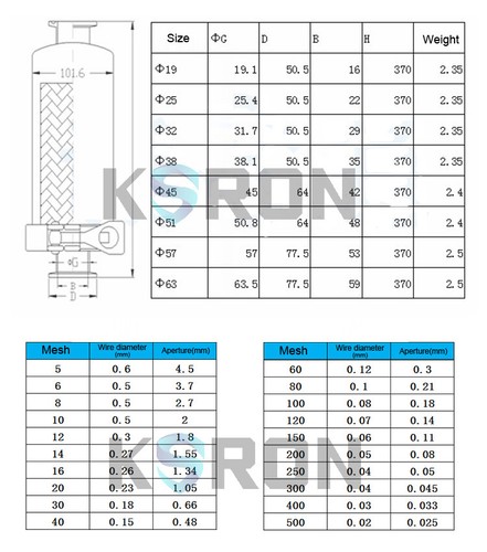 3/4''-3'' Filter Sanitary Tri-Clamp Inline Strainer SS304 100 Mesh Screen - Picture 22 of 23
