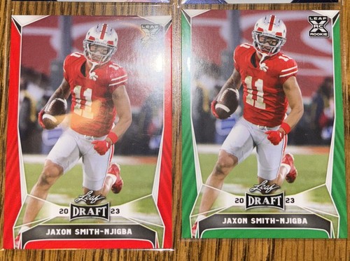2023 Leaf Draft Rookie Jaxon Smith - Njigba GREEN Red Prizm Prizm Break Insert - Picture 3 of 3