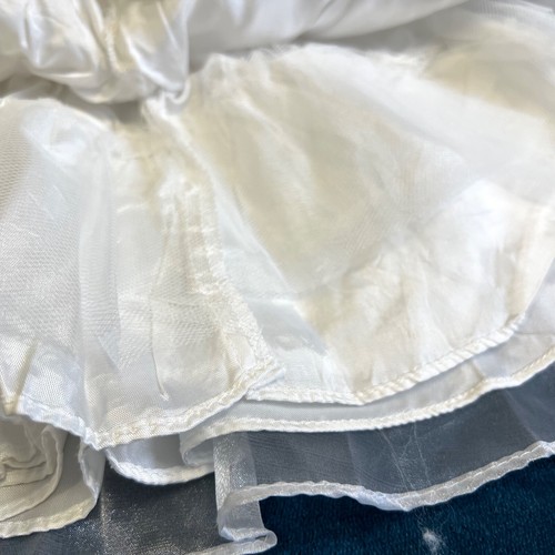 Vintage K.I.D. Collection Appliqué Beaded Dress White Satin/Organza Size Small - Picture 11 of 18
