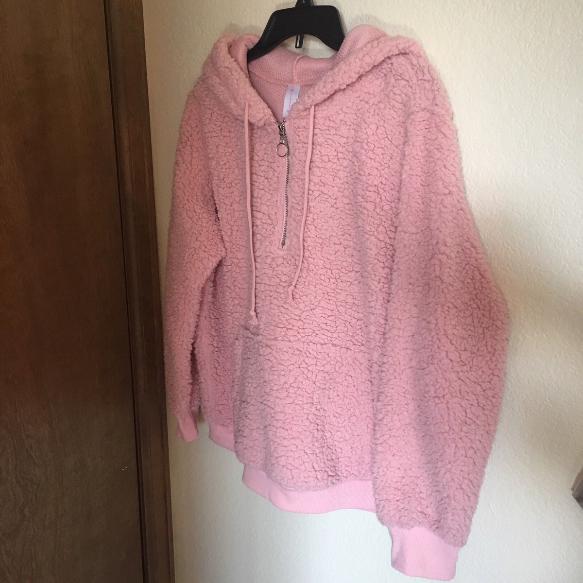 Blush Pink Sherpa Pullover Jacket No Boundaries Size Medium eBay