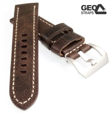 Vollrindleder Uhrenband Modell Bolgheri Caraffa mocca 22 mm, kompatibel Panerai