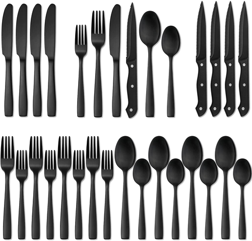24-Piece Silverware Set for 4, Stainless Steel Flatware Cutlery, Kitchen Utensil - Picture 8 of 12