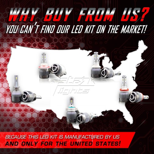 Stark APX 90W 9600LM LED 6000K Bulbs White Fog Light Conversion Kit PAIR - H8 - Picture 6 of 7