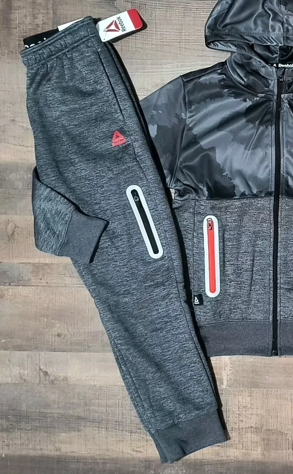 New! Boy's REEBOK Zip Up Sweatshirt and Pants Outfit Size Large 10/12 - Image 3 of 3