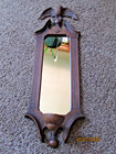 Vtg Federal Style Eagle Metal Antiqued Metal Candle Mirrored Wall Sconce Patriot