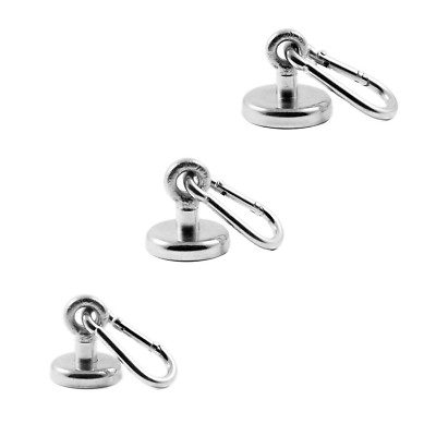 Magnetastico®Starke Neodym Magnetöse mit Karabiner 3er Set Ø 32 36 /& 42 mm