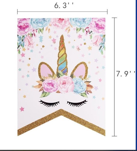 Happy Birthday Unicorn Party Decorations Balloons Banner Streamers Baby Shower - Picture 4 of 8