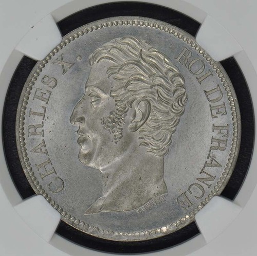 1824 ESSAI FRANCE 5F Maz-863 NGC MS65 White Metal - Picture 3 of 3