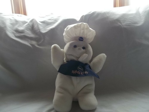 "Juguete de peluche Pillbury Doughboy 1998 15"" empujar hablando con delantal Baker- Bin Z" - Imagen 1 de 2