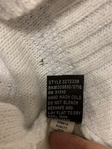 IZ BYER Mädchen Rollkragen Pullover Kleid weiß silber schimmernd Pailletten Gr. XL - Bild 7 von 7