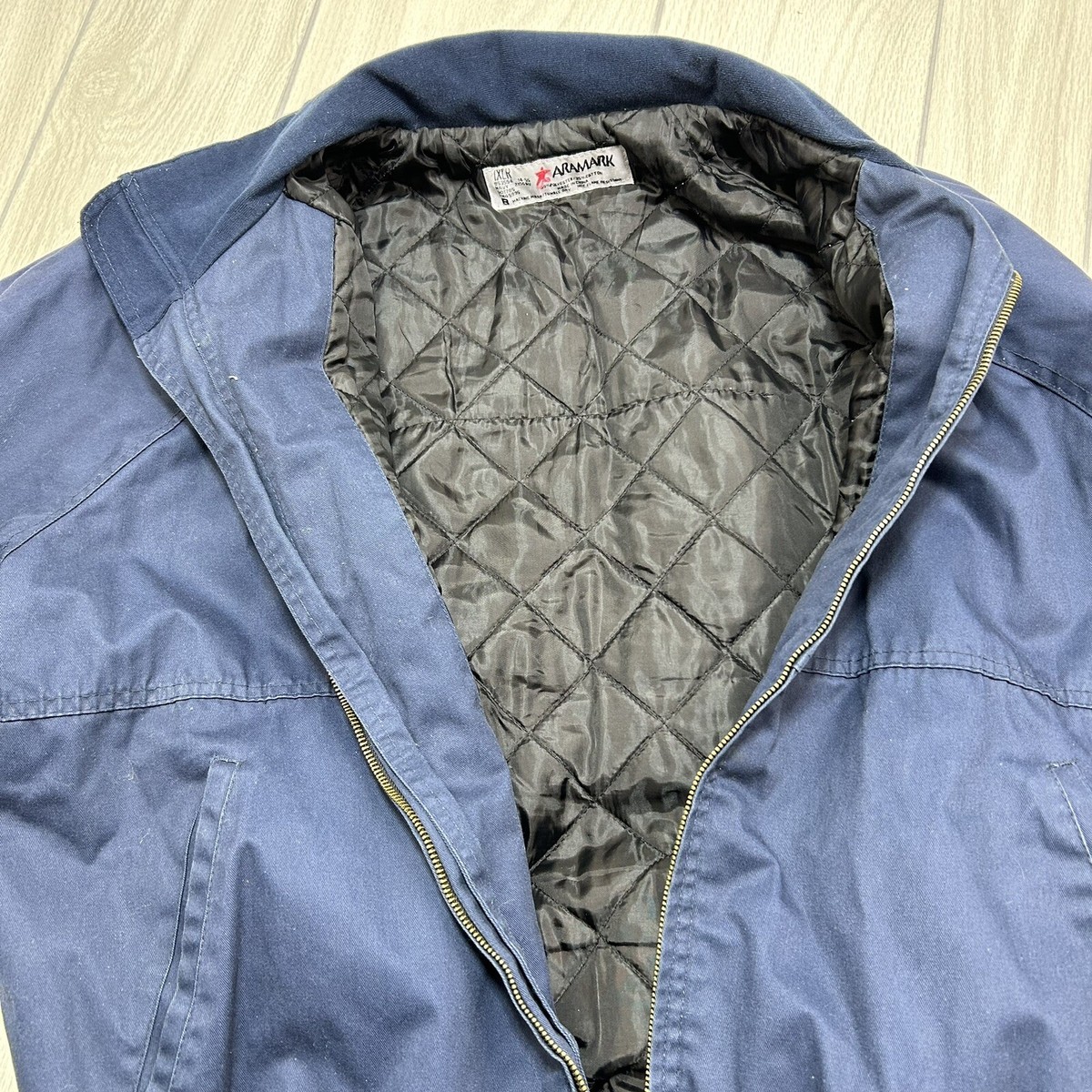 Aramark Navy Blue Quilted Lined Work Jacket size 1XLR Mechanic eBay